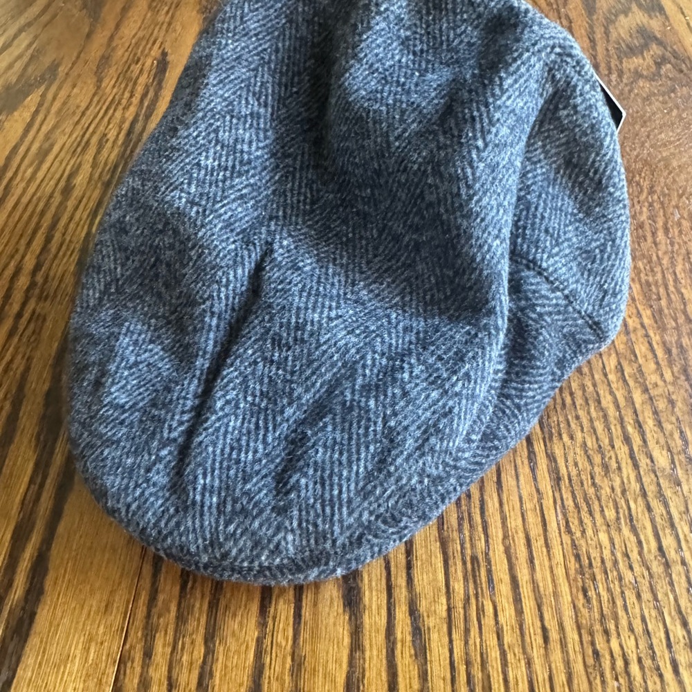 Gray Herringbone Flat Cap